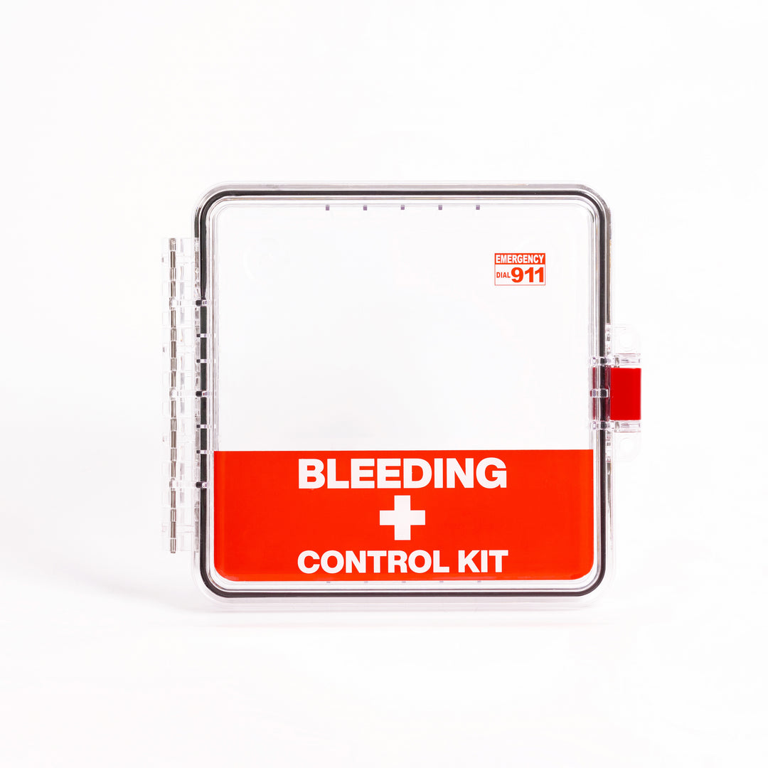Bleeding Control Kit + Outdoor Emergency Wall Mount Cabinet