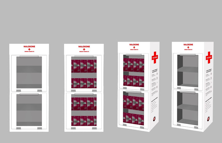 Naloxone Distribution Metal Floor Stand ( Holds 100 Naloxone Boxes)