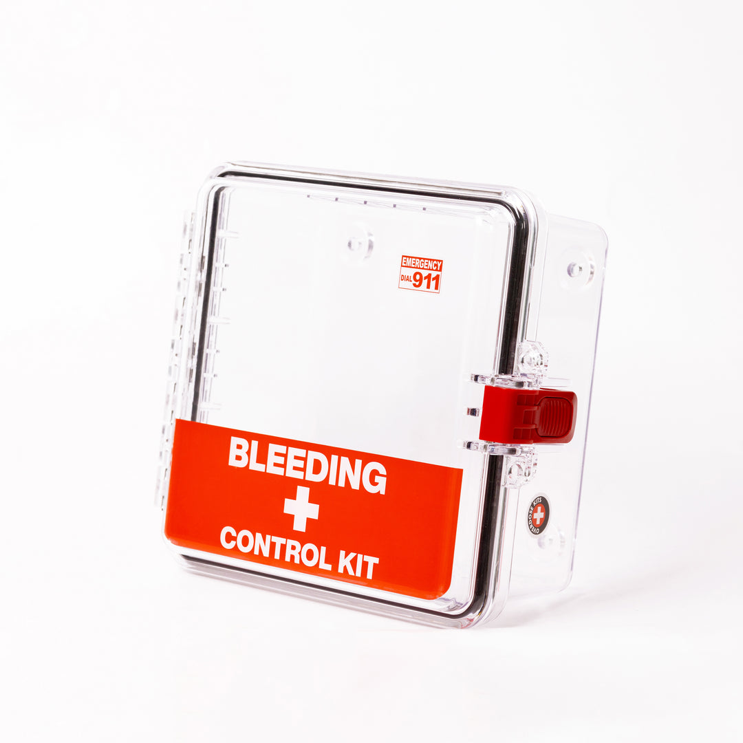 Bleeding Control Kit + Outdoor Emergency Wall Mount Cabinet