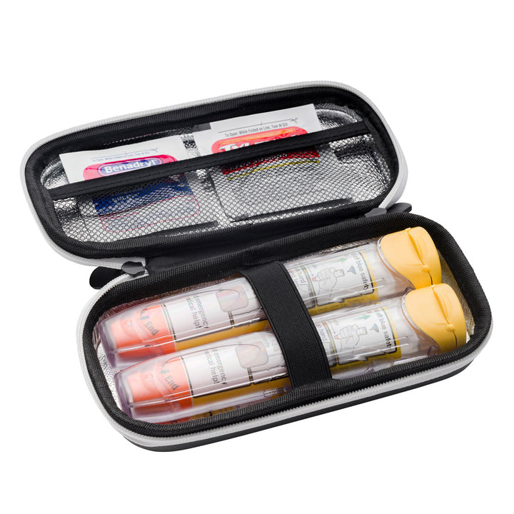 EpiPen Insulated Hardshell Case | Slim & Compact Design Holds 2 EpiPens & Medical Accessories | Carabiner & Medical Id Card Included