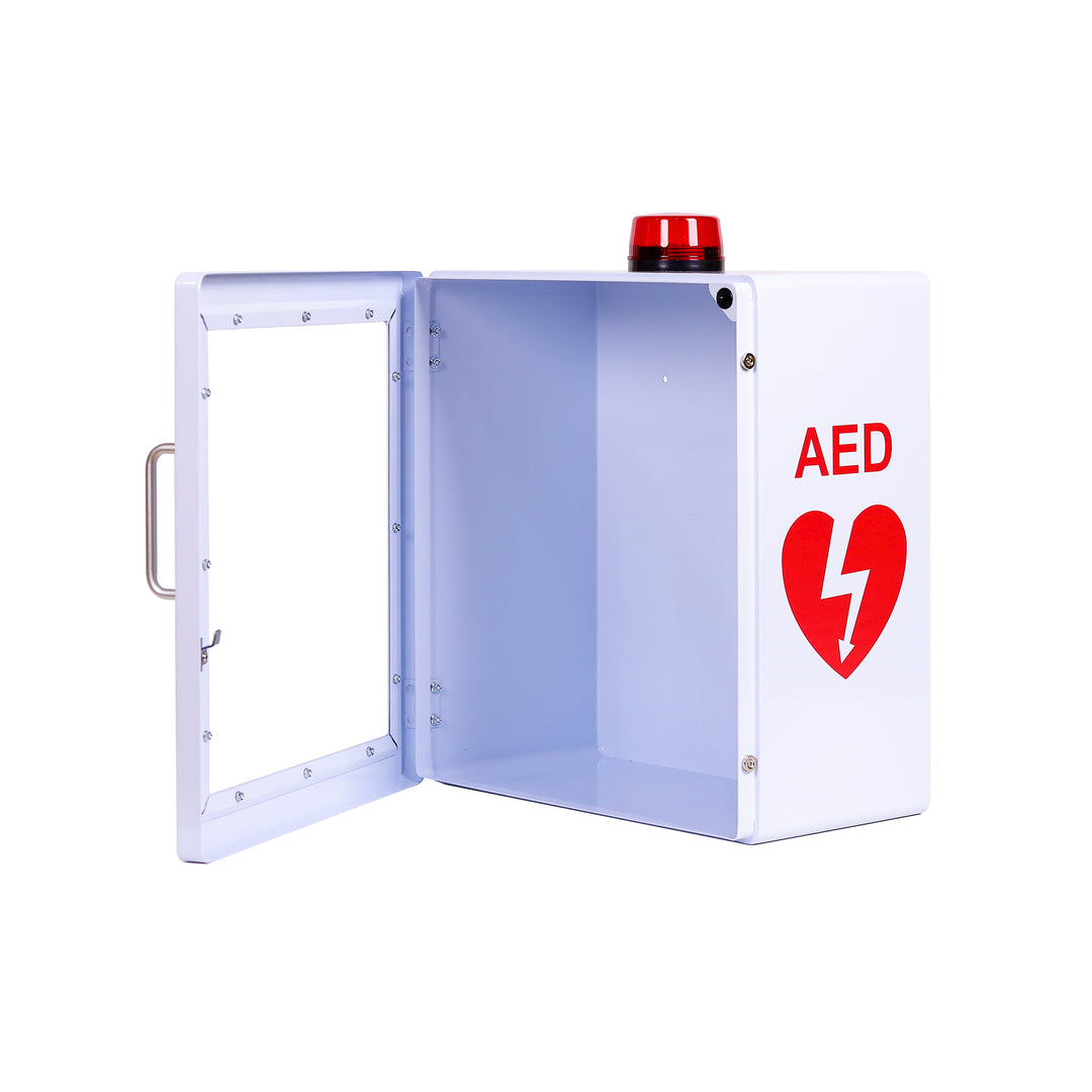 AED Defibrillator Wall Mount Cabinet - Alarm & Lock / White-Alarm & Lock / Black -  14