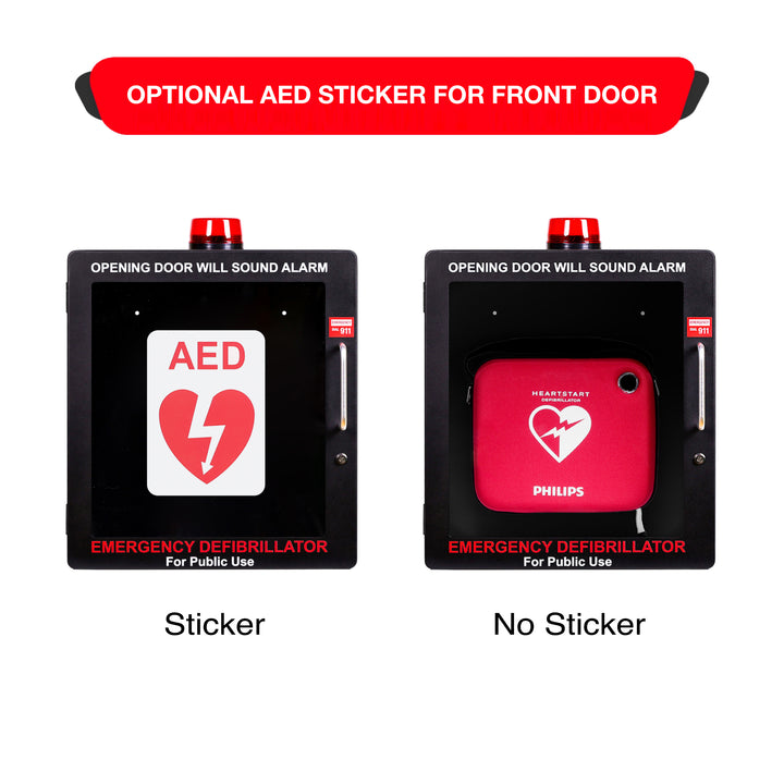 AED Defibrillator Wall Mount Cabinet - Alarm & Lock / White-Alarm & Lock / Black -  25