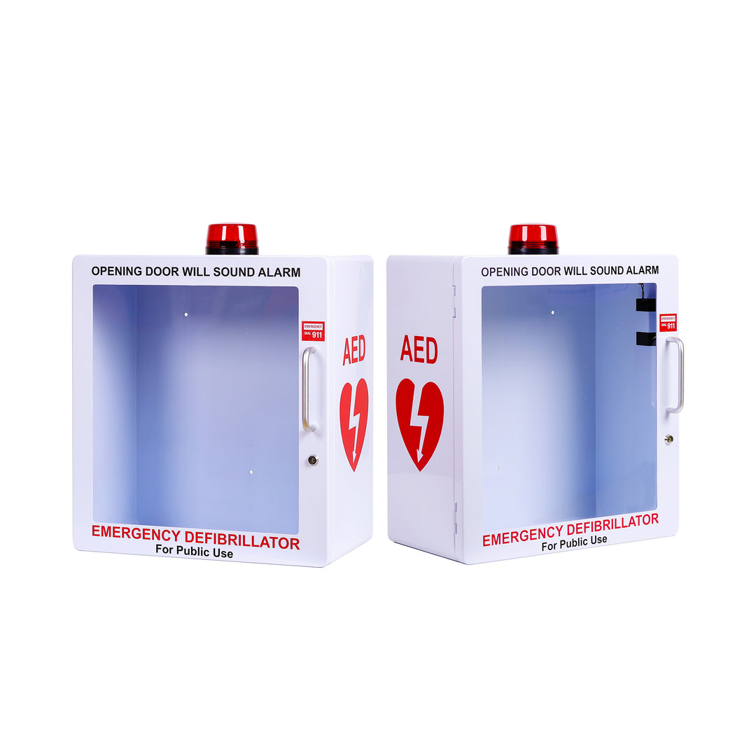 AED Defibrillator Wall Mount Cabinet - Alarm & Lock / White-Alarm & Lock / Black -  15
