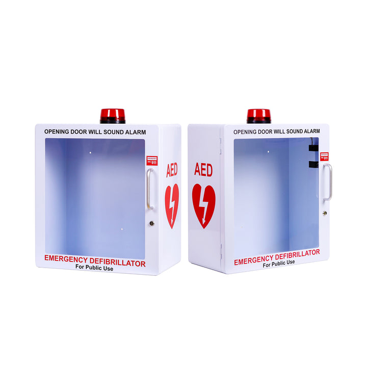 AED Defibrillator Wall Mount Cabinet - Alarm & Lock / White-Alarm & Lock / Black -  15