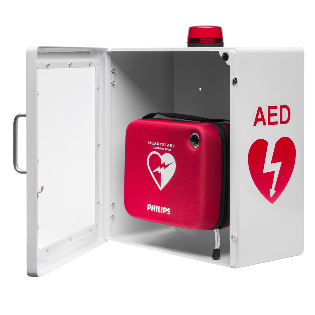AED Defibrillator Wall Mount Cabinet - Alarm & Lock / White-Alarm & Lock / Black -  16
