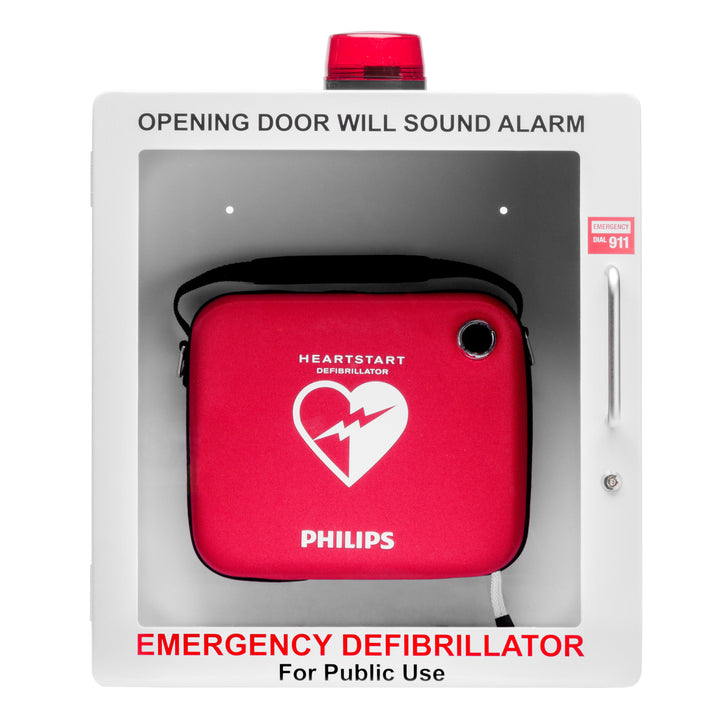 AED Defibrillator Wall Mount Cabinet - Alarm & Lock / White-Alarm & Lock / Black -  9