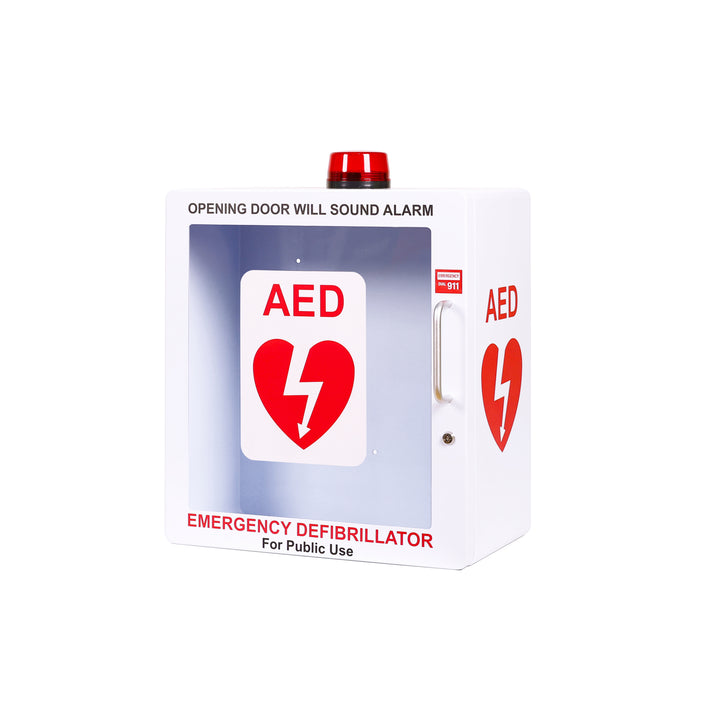AED Defibrillator Wall Mount Cabinet - Alarm & Lock / White-Alarm & Lock / Black -  13