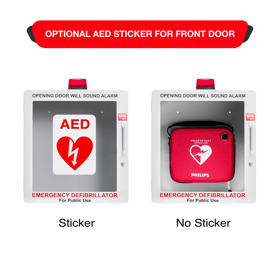 AED Defibrillator Wall Mount Cabinet - Alarm & Lock / White-Alarm & Lock / Black -  3