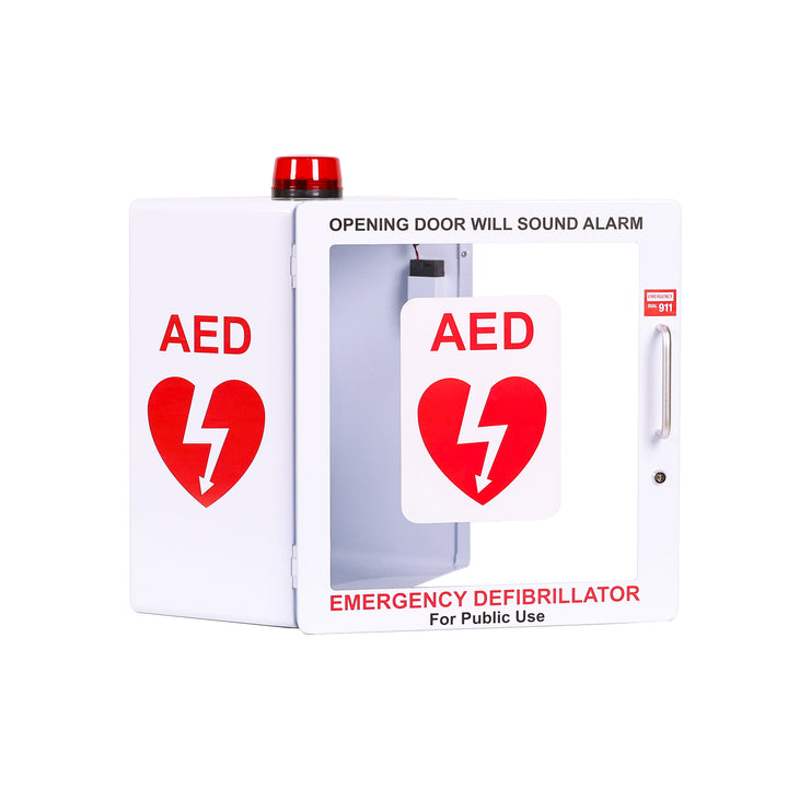 AED Defibrillator Wall Mount Cabinet - Alarm & Lock / White-Alarm & Lock / Black -  21