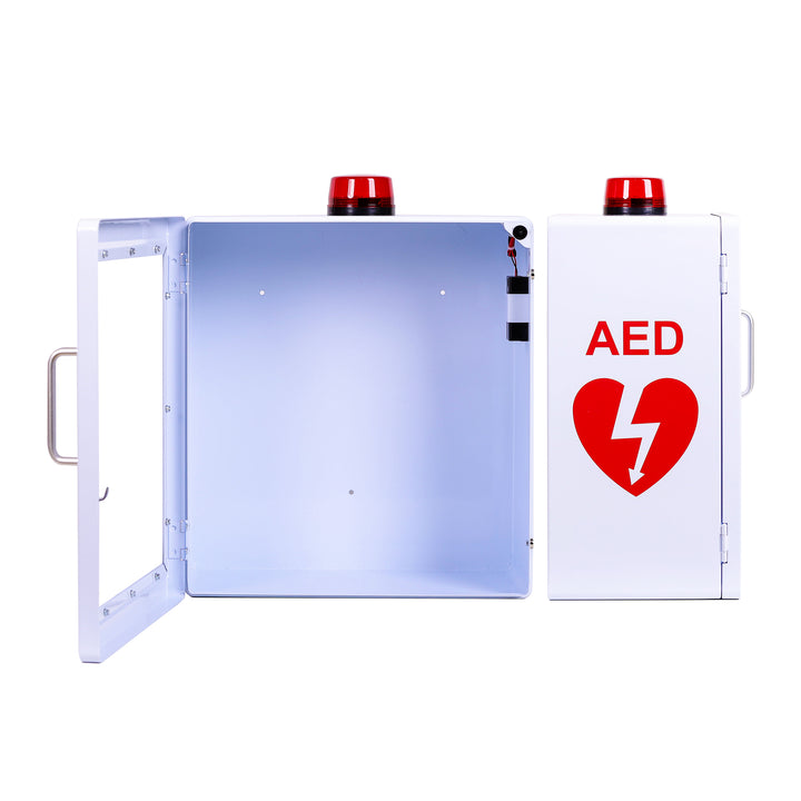 AED Defibrillator Wall Mount Cabinet - Alarm & Lock / White-Alarm & Lock / Black -  19
