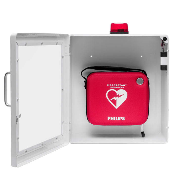 AED Defibrillator Wall Mount Cabinet - Alarm & Lock / White-Alarm & Lock / Black -  10