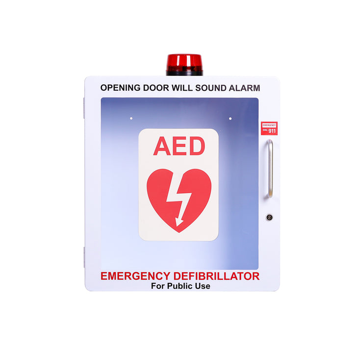 AED Defibrillator Wall Mount Cabinet - Alarm & Lock / White-Alarm & Lock / Black -  11
