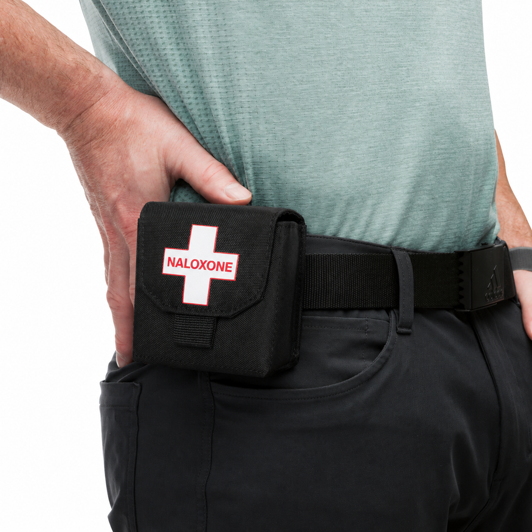 Naloxone Duty Belt Pouch Case - One-Hand Quick Access - MOLLE Compatible