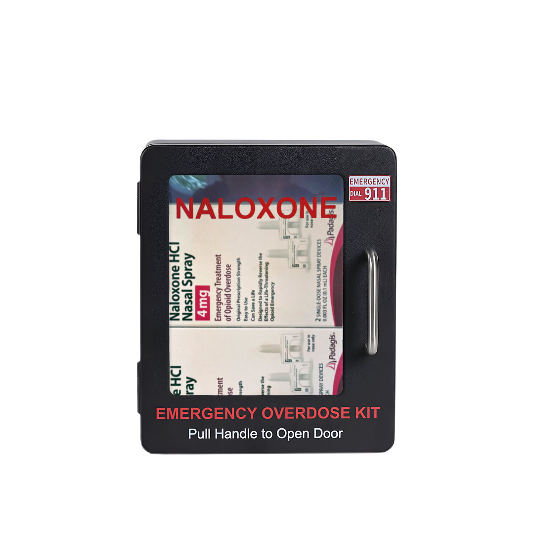 Naloxone Emergency Kit Wall Mount Cabinet Box – Public Access with Optional Alarm