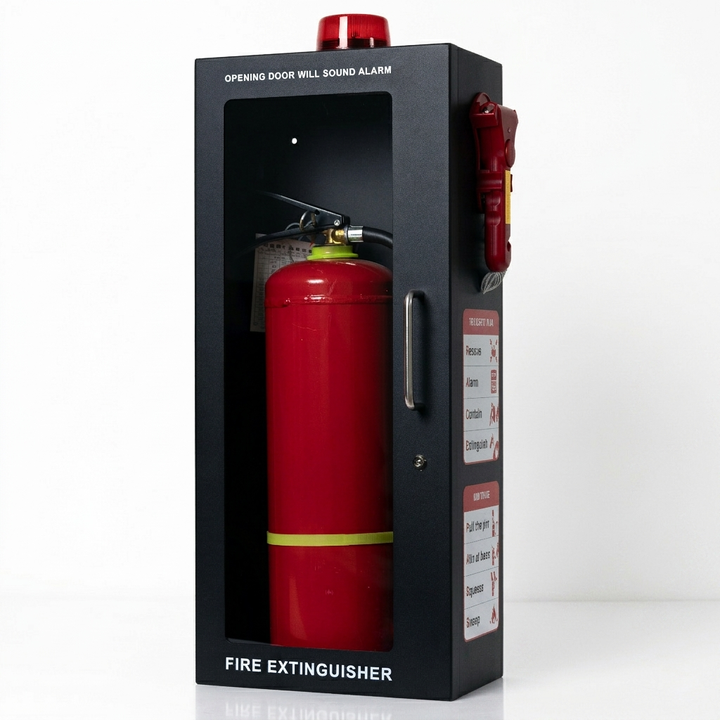 Fire Extinguisher Wall Mount Cabinet with Alarm & Lock – Available 5 lb & 10 lb Sizes
