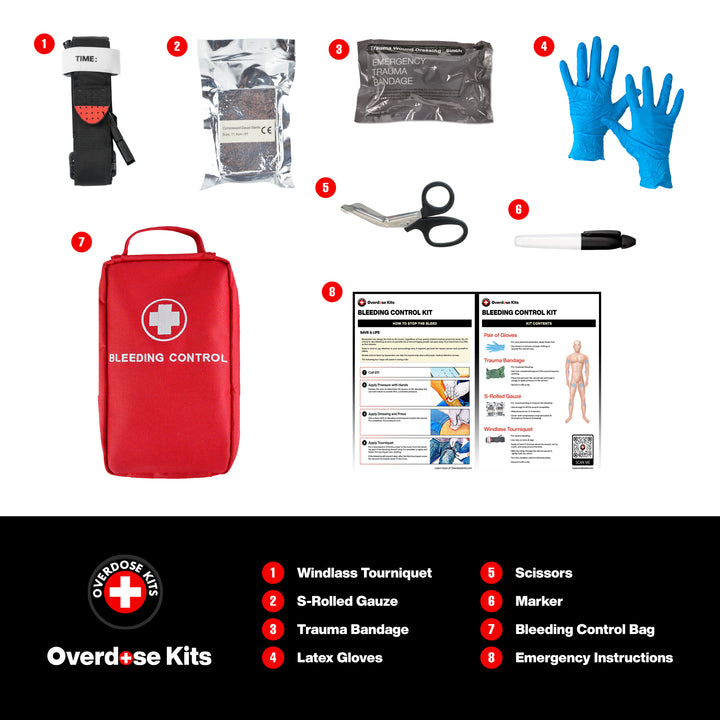 Bleeding Control Kit + Emergency Wall Cabinet - With Bleeding Kit / White-With Bleeding Kit / Black-Without Bleeding Kit / White-Without Bleeding Kit / Black -  2