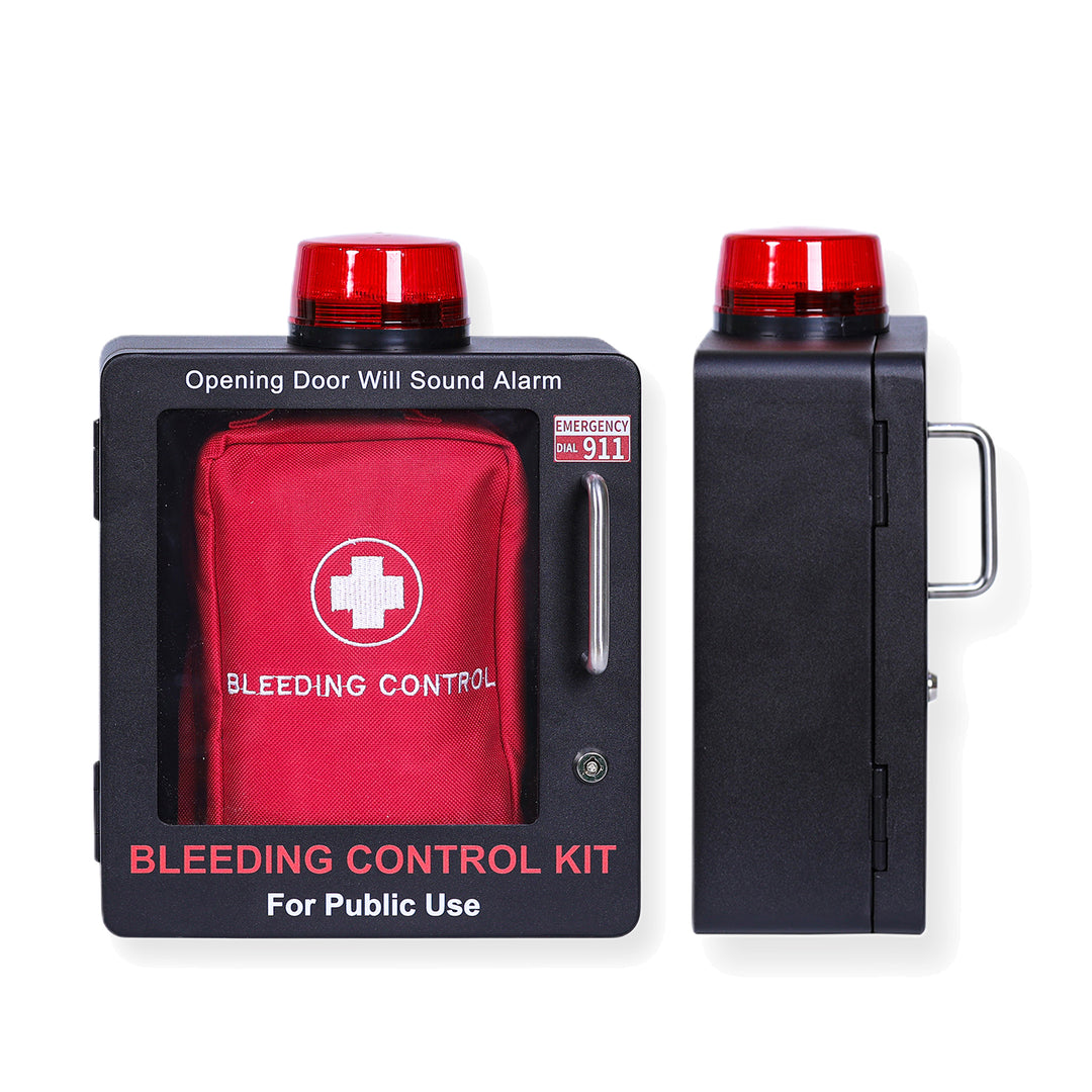 Bleeding Control Kit + Emergency Wall Cabinet - With Bleeding Kit / White-With Bleeding Kit / Black-Without Bleeding Kit / White-Without Bleeding Kit / Black -  12