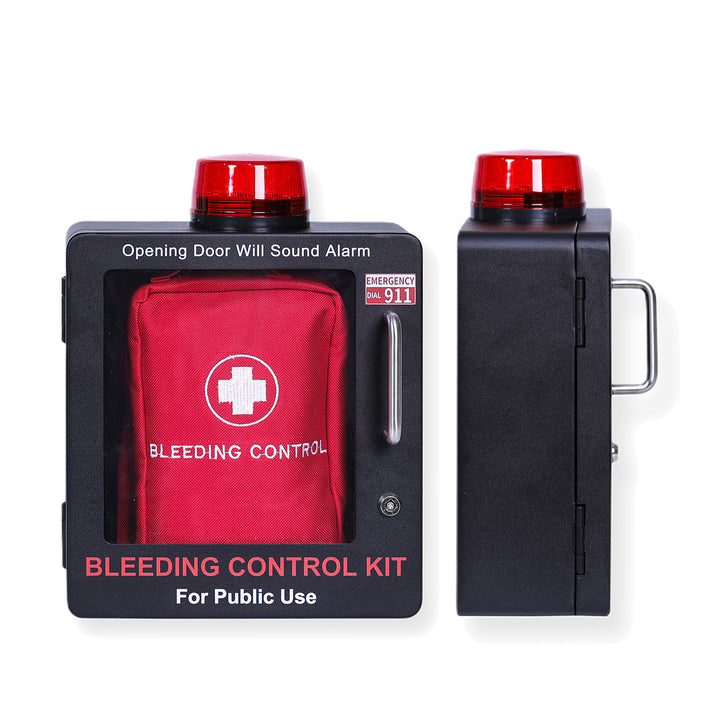Bleeding Control Kit + Emergency Wall Cabinet - With Bleeding Kit / White-With Bleeding Kit / Black-Without Bleeding Kit / White-Without Bleeding Kit / Black -  12