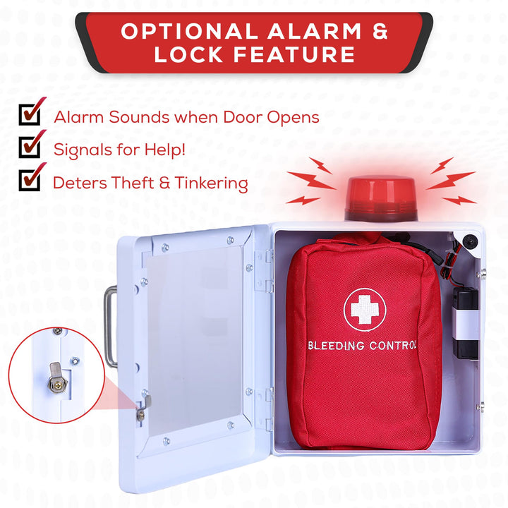 Bleeding Control Kit + Emergency Wall Cabinet - With Bleeding Kit / White-With Bleeding Kit / Black-Without Bleeding Kit / White-Without Bleeding Kit / Black -  5