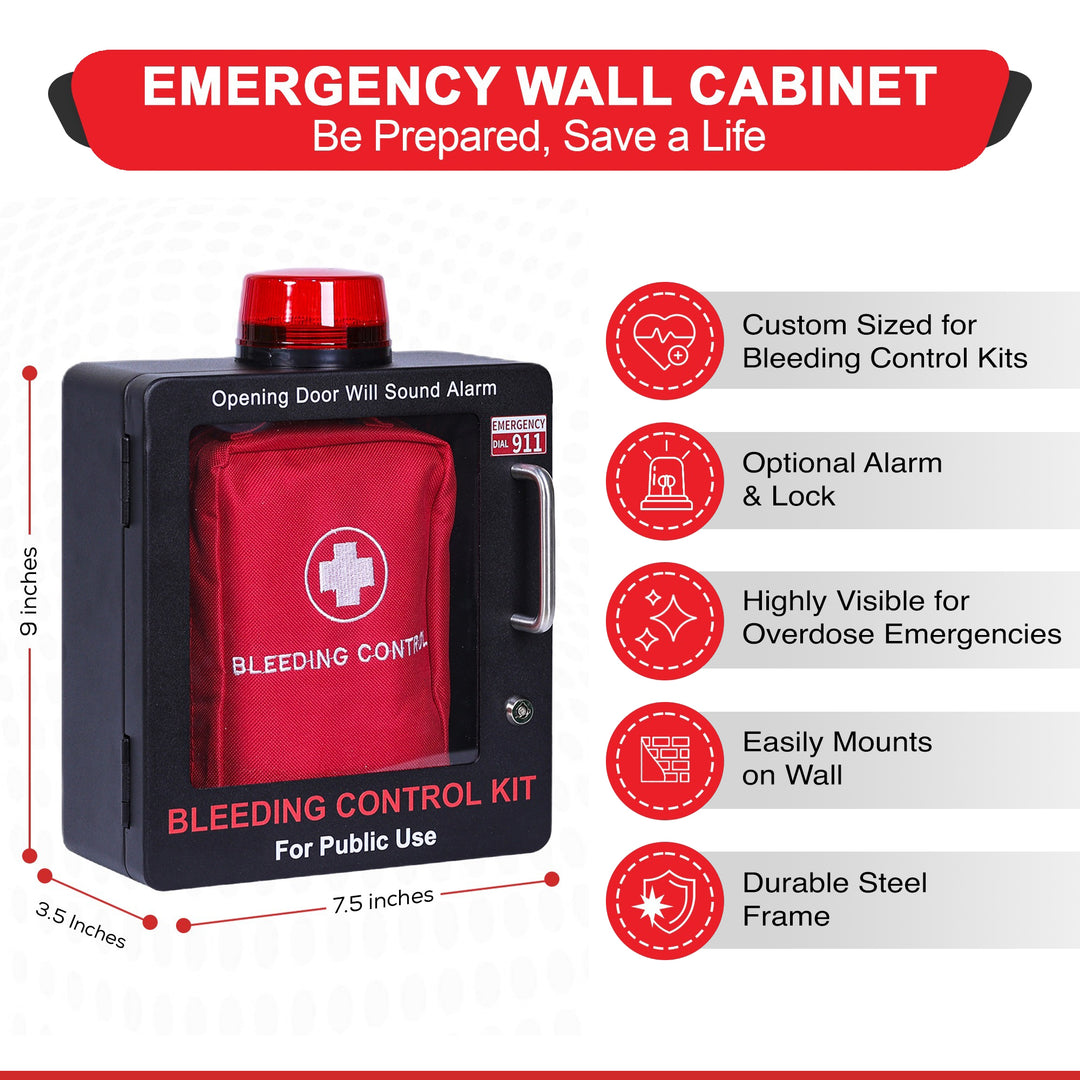 Bleeding Control Kit + Emergency Wall Cabinet - With Bleeding Kit / White-With Bleeding Kit / Black-Without Bleeding Kit / White-Without Bleeding Kit / Black -  13