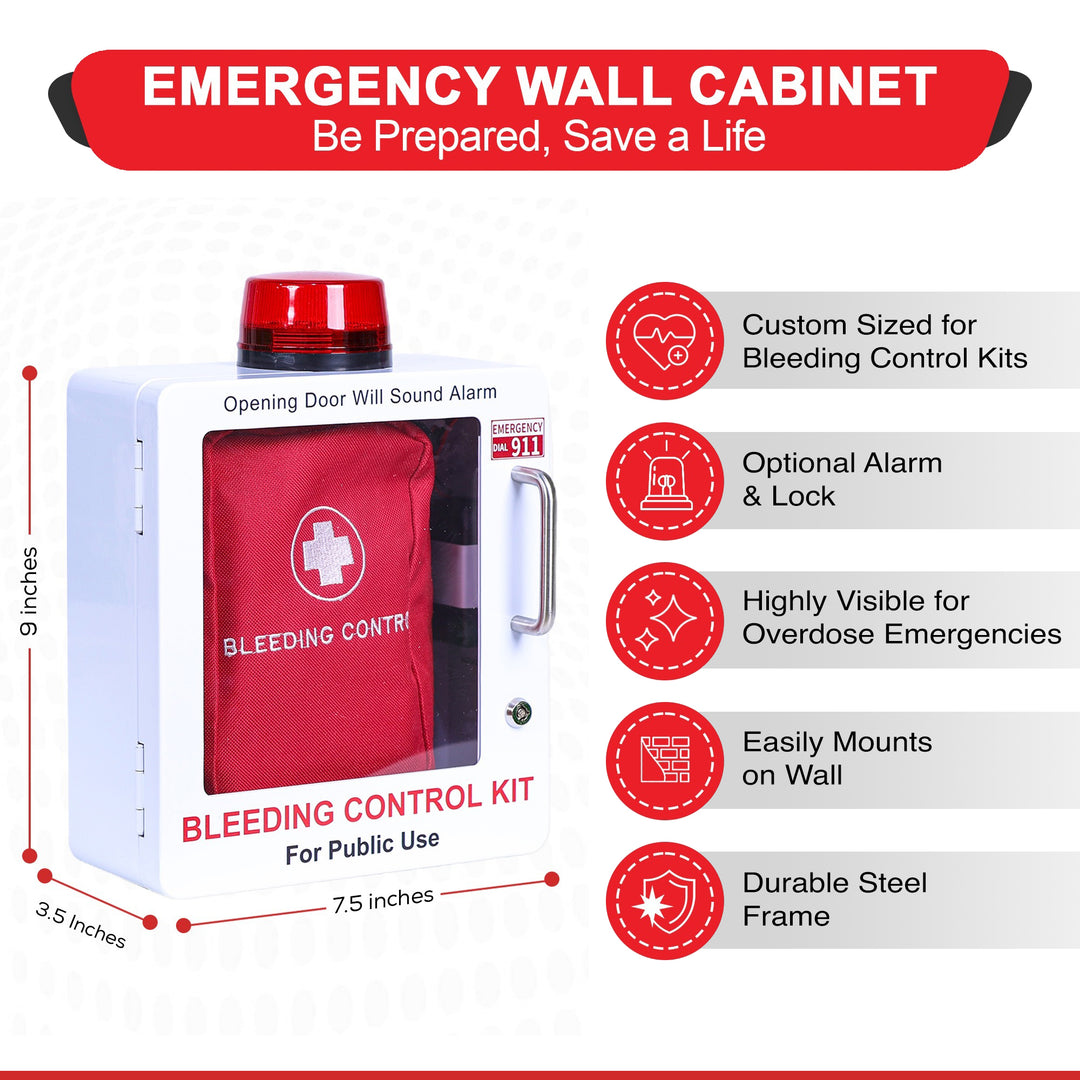 Bleeding Control Kit + Emergency Wall Cabinet - With Bleeding Kit / White-With Bleeding Kit / Black-Without Bleeding Kit / White-Without Bleeding Kit / Black -  3