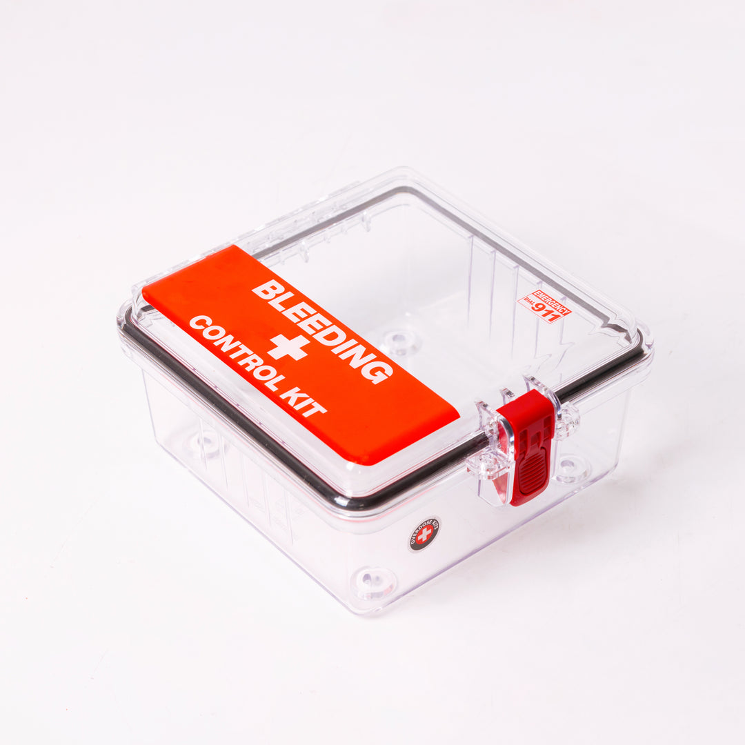 Bleeding Control Kit + Outdoor Emergency Wall Mount Cabinet - With Bleeding Kit-Without Bleeding Kit -  12
