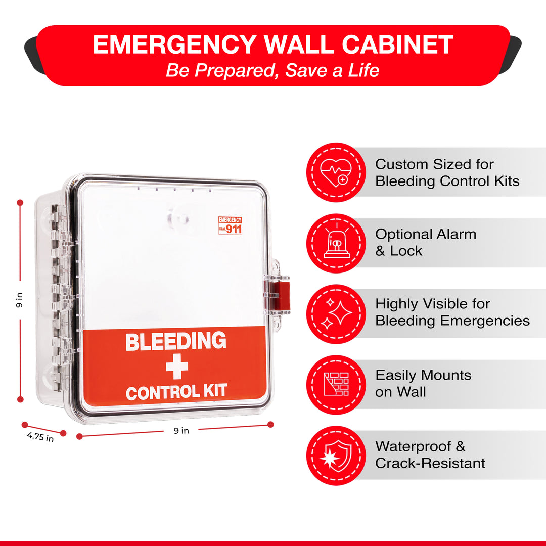 Bleeding Control Kit + Outdoor Emergency Wall Mount Cabinet