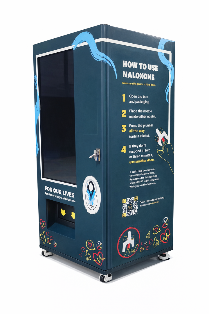 Naloxone Harm Reduction Smart Vending Machine with 49" Video Screen