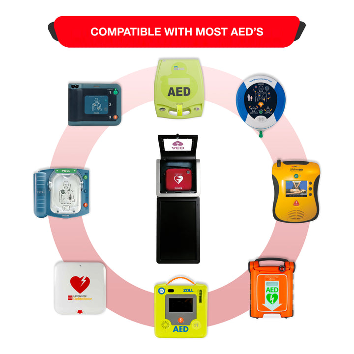 Safe Station AED Cabinet with 27" Display – Wall Mount Public Access Defibrillator Storage