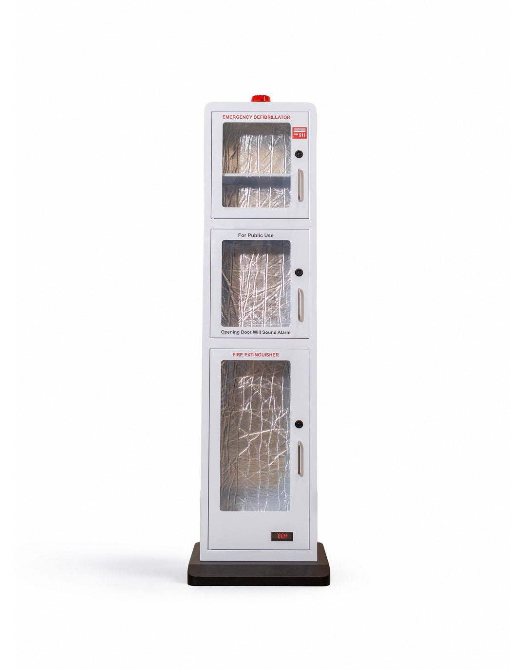 All-in-One Emergency Safe Station Floor Stand – AED, Naloxone, First Aid & Fire Storage