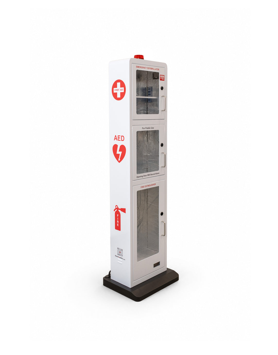 All-in-One Emergency Safe Station Floor Stand – AED, Naloxone, First Aid & Fire Storage