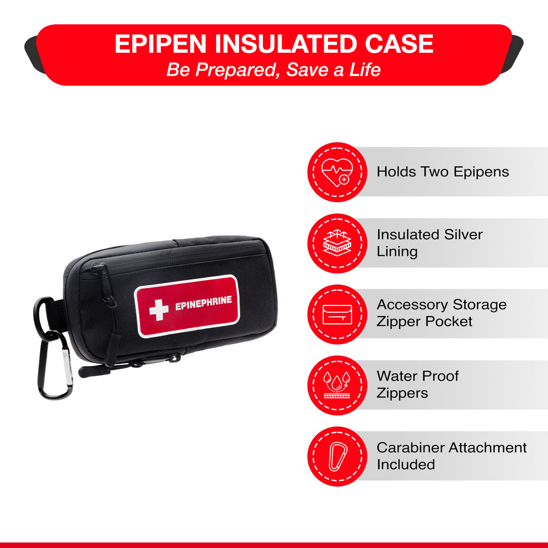 EpiPen Insulated Carry Case - Black-Red -  3