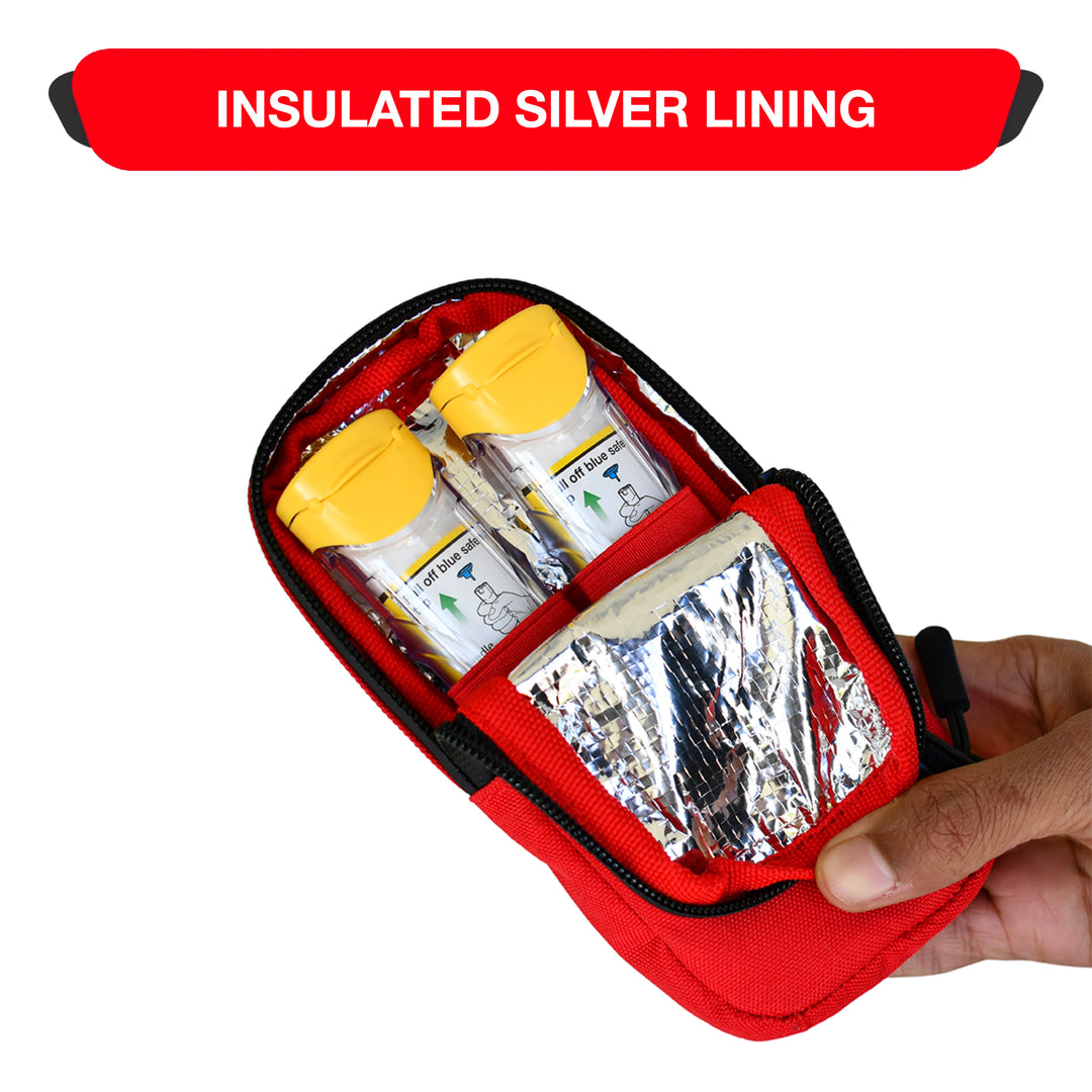 EpiPen Insulated Carry Case - Black-Red -  16