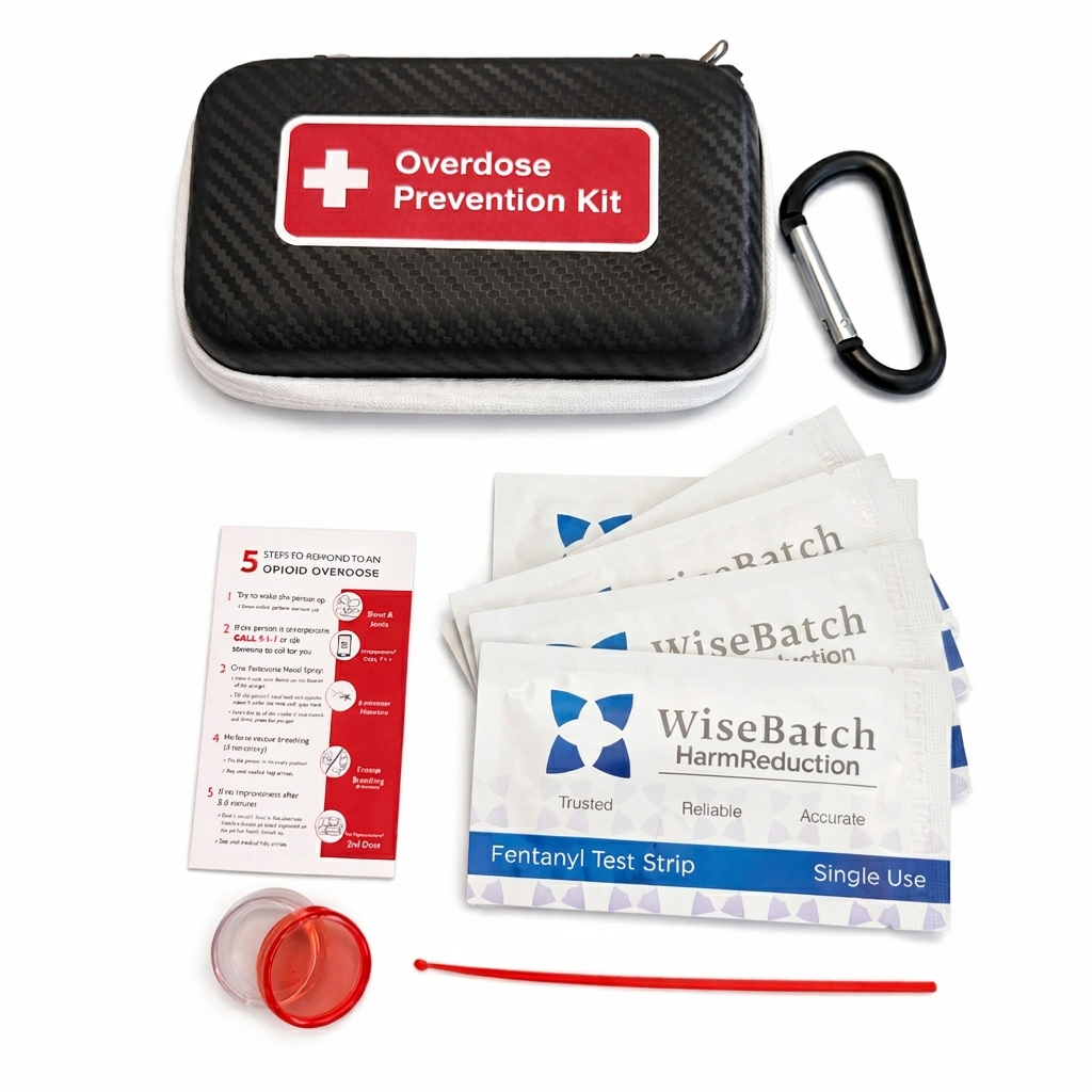 FYL Test Strip Kit - Includes 5 WiseBatch FYL Test Strips + Hardshell Carry Case + Mixing Container + 10mg Spoon and Instructions - Single -  74587890