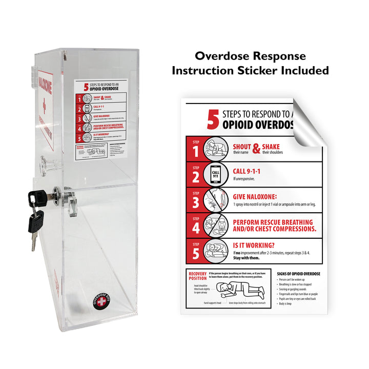 Naloxone & Bleeding Control Kit Emergency Wall Mount Cabinet (Clear)