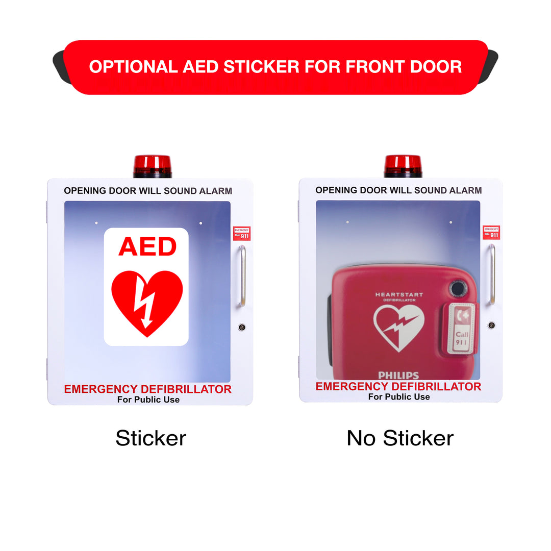 AED Defibrillator Wall Mount Cabinet | Optional Alarm & Lock | Durable Steel Frame | Fits All Brands of AED's for Public Spaces or Home