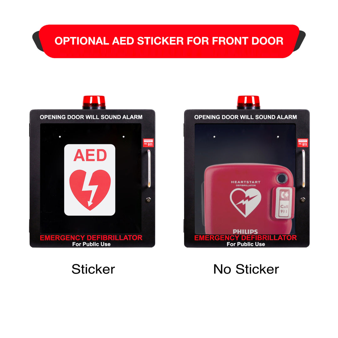 AED Defibrillator Wall Mount Cabinet | Optional Alarm & Lock | Durable Steel Frame | Fits All Brands of AED's for Public Spaces or Home