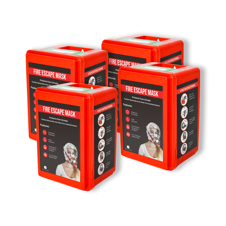 Fire Emergency Escape Mask & Hood - Silver / Single Pack-Silver / 4 Pack -  14