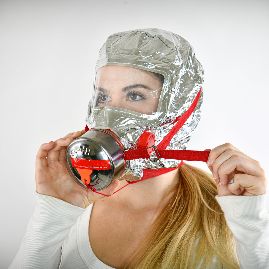 Fire Emergency Escape Mask & Hood - Silver / Single Pack-Silver / 4 Pack -  1