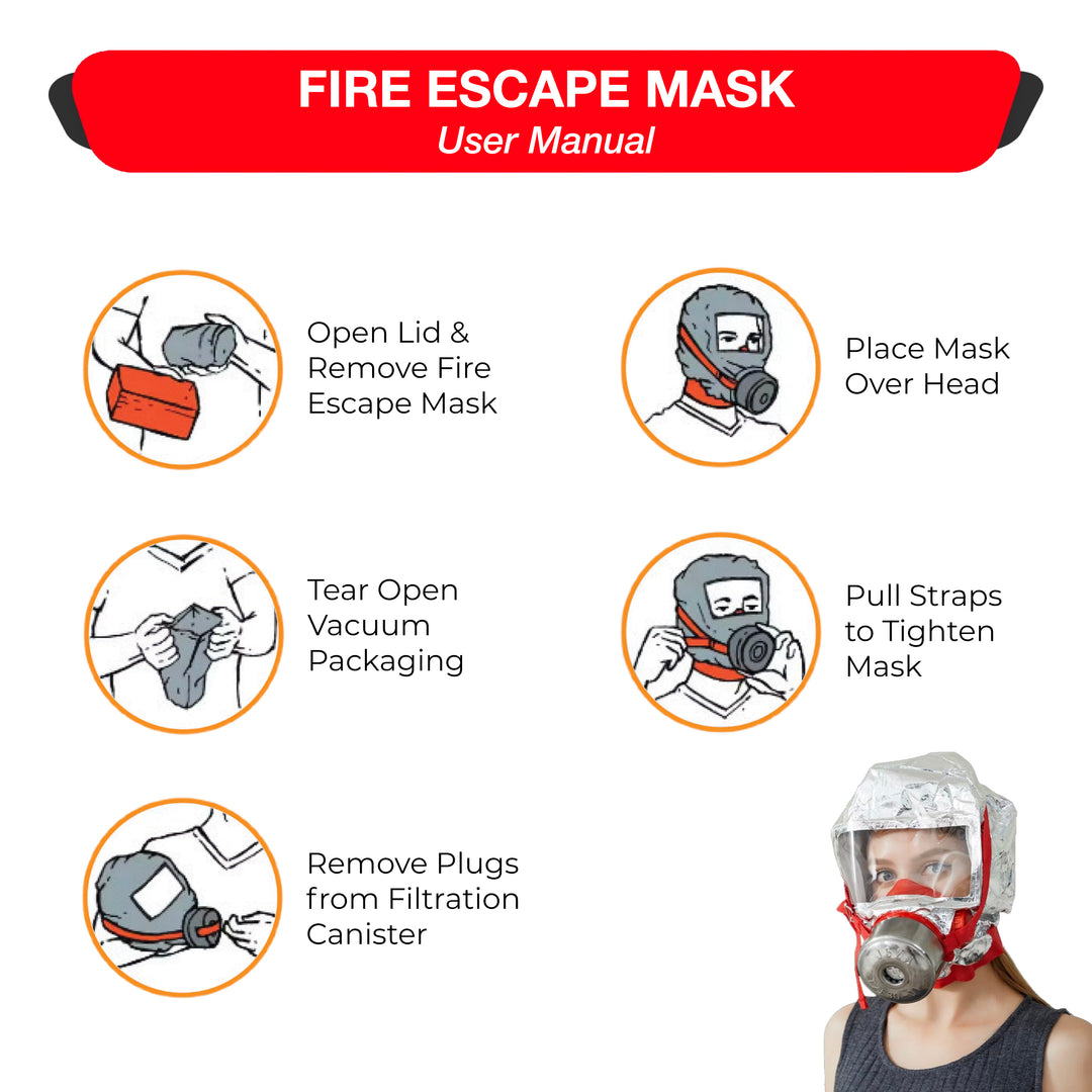 Fire Emergency Escape Mask & Hood - Silver / Single Pack-Silver / 4 Pack -  5