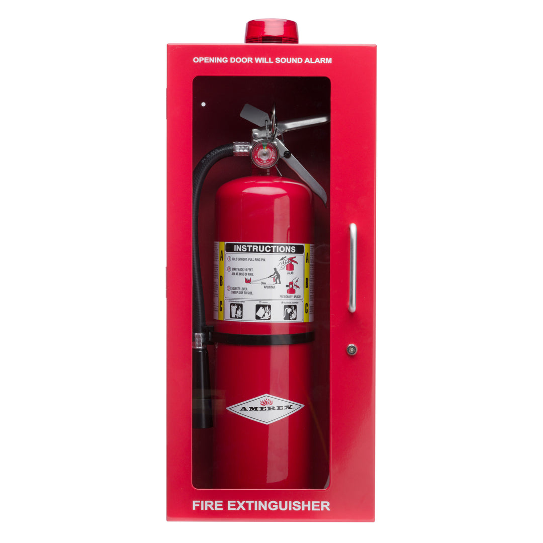 Fire Extinguisher Wall Mount Cabinet with Alarm & Lock – Available 5 lb & 10 lb Sizes - White / 5 lb-White / 10 lb-Red / 5 lb-Red / 10 lb-Black / 5 lb -  3
