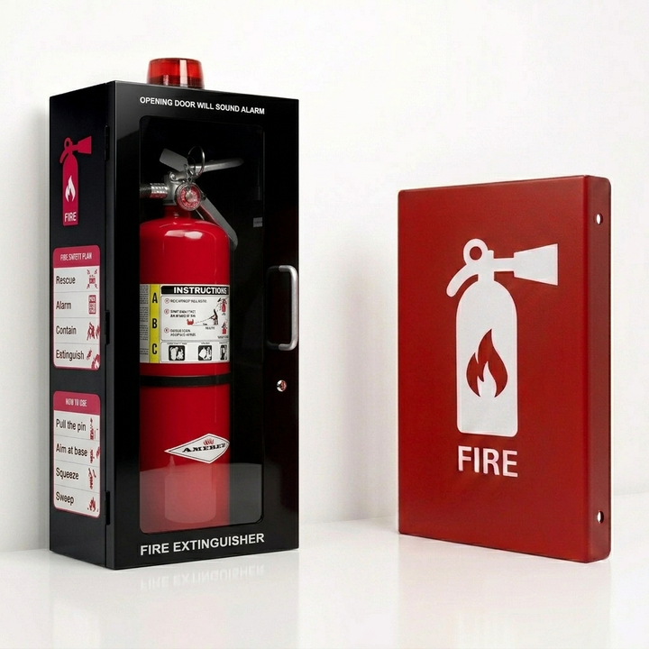 Fire Extinguisher Wall Mount Cabinet with Alarm & Lock – Available 5 lb & 10 lb Sizes