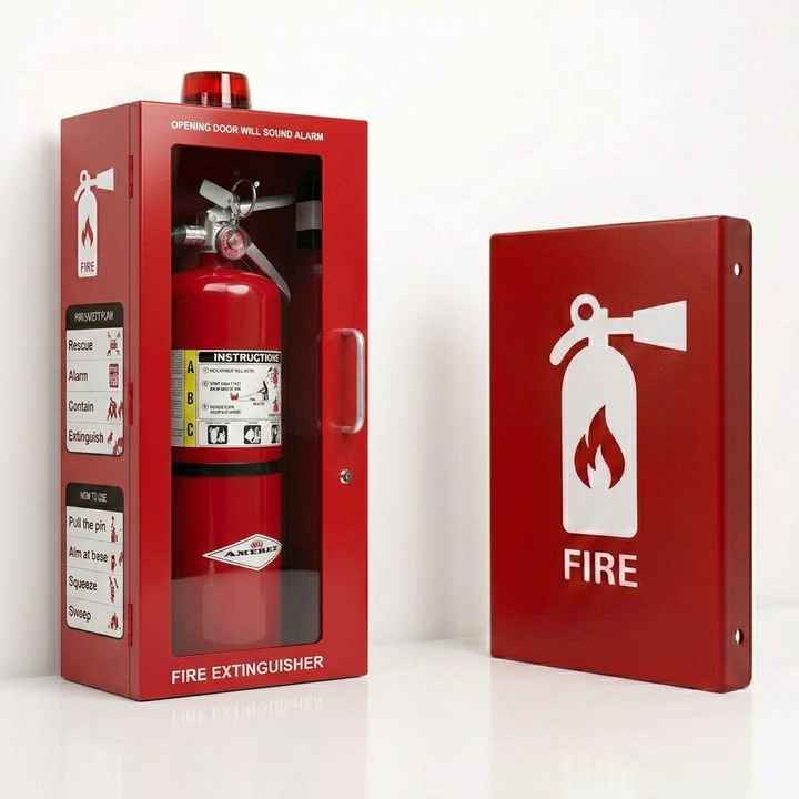 Fire Extinguisher Wall Mount Cabinet with Alarm & Lock – Available 5 lb & 10 lb Sizes