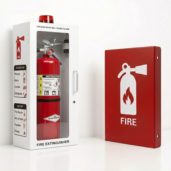 Fire Extinguisher Wall Mount Cabinet with Alarm & Lock – Available 5 lb & 10 lb Sizes