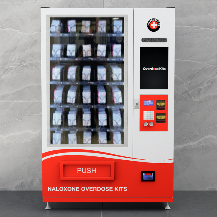 Naloxone Harm Reduction Vending Machine with 22" Video Screen