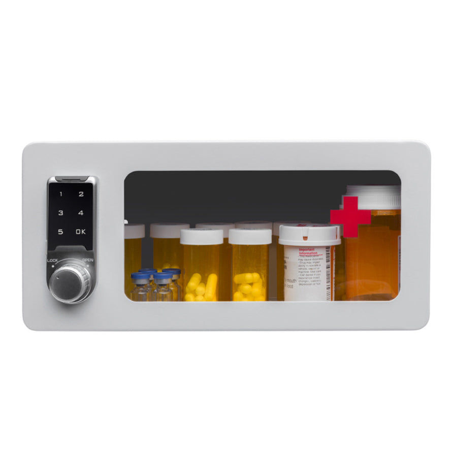 Narcotic Medicine Wall Mount Cabinet with Electronic Touch Keypad Lock for Narcotics Safe Storage | Refrigerator Medication Lock Box for Insulin