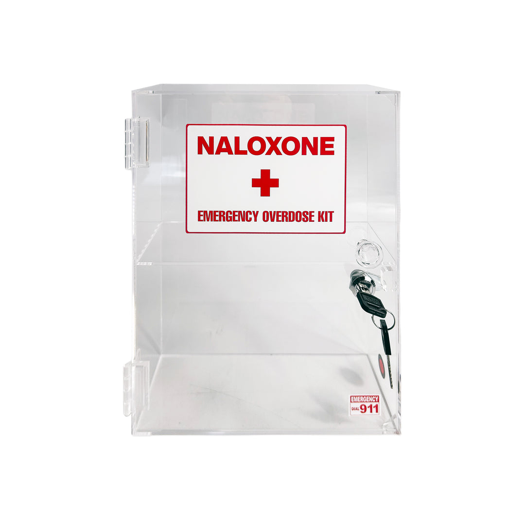 Naloxone & Bleeding Control Kit Emergency Wall Mount Cabinet (Clear)