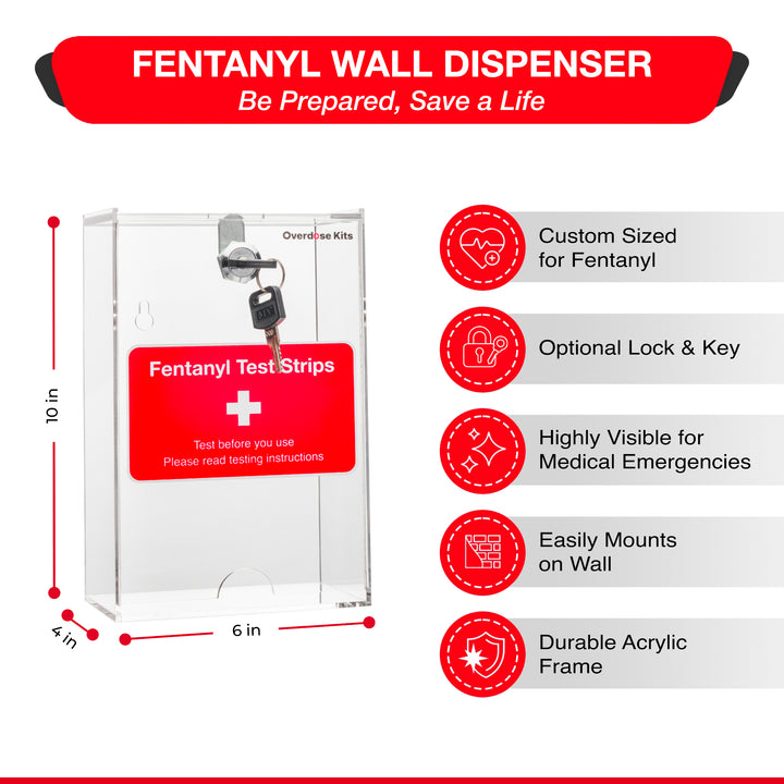 FYL Test Strip Wall Mount Dispenser | Perfect for Public Spaces | Stores up to 100 FYL Test Strips