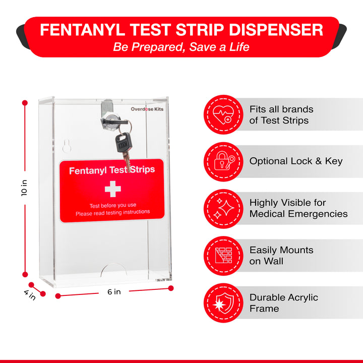 FYL Test Strip Wall Mount Dispenser | Perfect for Public Spaces | Stores up to 100 FYL Test Strips