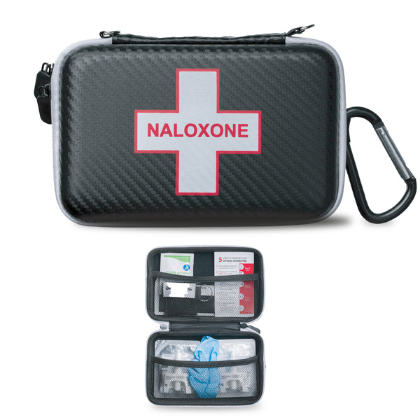 Naloxone carry case kit — hard shell case with naloxone and accessories